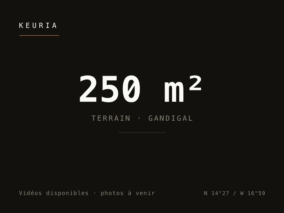Terrain de 250 m² à Gandigal — proche Nationale 1