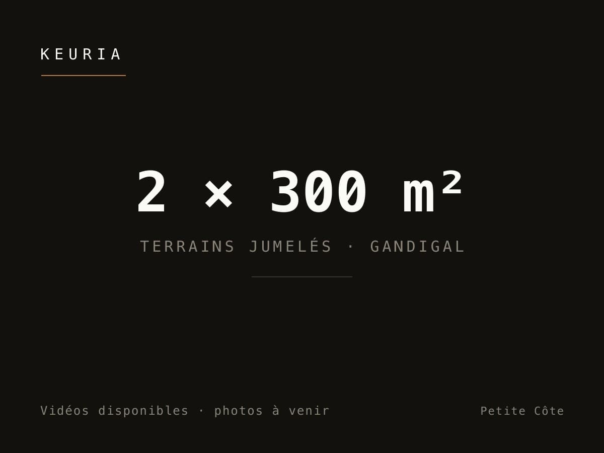 2 terrains jumelés de 300 m² à Gandigal — côté Malicounda